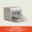 bella Air Fry Toaster Oven, 7 Preset Cooking Options, Dishwasher-Safe EverGood Coated Trays Included, 60-Minute Auto Shutoff w Audible Timer, Power Indicator Light, 1700 Watt, Oatmilk, 25qt