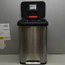 iTouchless SoftStep EXP 13.2 Gallon Step Pedal Trash Can Recycling Bin with Odor Filter Stainless Dent-Proof Plastic Lid Garbage Trashcan 50 Liter Home Office Bedroom Living Room Garage Wastebasket