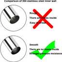 1 Pcs 1-1/2" OD 304 Stainless Steel Tube, 16" Long, Thickened 304 Stainless Steel Seamless Tubing Round Metal Pipe, Industrial Metal Straight Tube(Industrial cold-rolled steel pipe)