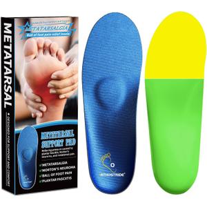 Metatarsalgia Insoles with Metatarsal Pads, Plantar Fasciitis Orthotic Metatarsal Arch Support Inserts, Comfort Casual Everyday Insoles for Morton's Neuroma,Ball of Foot Pain Relief-C (C(Men's 6-6.5 / Women's 7.5-8)--260mm, Ux01-metblue)