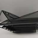 Wall File Organizer Holder Mesh Hanging Paper Document Holder, Vertical 6 Pocket Tier for Office Home, Black