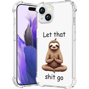 Compatible with iPhone 14 Case Clear Cute for Women - Rugged Phone Cases Funda Protector Cover Skin (Brown Bradypod Sloth Meditating) Compatible with iPhone 14 Case Clear Cute for Women - Rugged Phone Cases Funda Protector Cover Skin (Brown Bradypod Sloth Meditating)