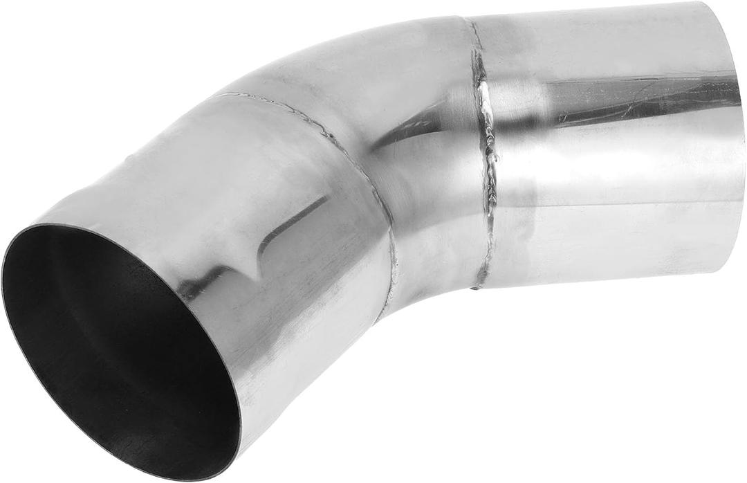 Motoforti 5" OD 45 Degree Mandrel Exhaust Tube Car Exhaust Pipe Mandrel Bend DIY Custom Tubing Pipe 5.91" Leg Length T304 Stainless Steel Silver Tone