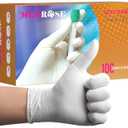 MedRose Small Latex Gloves - 100 Count Rubber Gloves - Disposable Gloves Powder Free, Waterproof, White