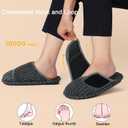 Besroad Slippers for Women Memory Foam House Bedroom Slippers Adjustable Corduroy House Slides Sandals Shoes (Gray, L)
