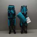 SPORT BEATS Low Beach Chairs Set of 2 Folding Beach Chairs High Back Support with Head Pillows Shoulder Straps (Teal)