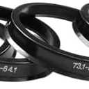 Hub Centering Rings, 4 Pcs/Lots, Black Plastic Material Car Wheel 73.1-57.1mm, 73.1-56.1mm Hub Rings, Car Accessories Hub Rings, (73.1 64.1 Mm)