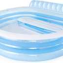 INTEX Swim Center Inflatable Family Lounge Pool: Built-In Bench Cup Holder 156 Gallon Capacity 90" x 86" x 31" Blue