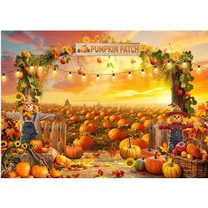 CYLYH 8X6FT Fall Backdrop Photography Pumpkin Patch Backdrops Autumn Harvest Backgroud Rural Scenery Back Drop Thanksgiving Party Banner Photo Booth Props D910