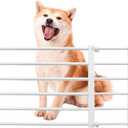 Short Dog Gate Expandable Dog Gate 22"-39.37" to Step Over,Pressure Mount Small Pet Gate,Low Pet Gate-Adjustable,Puppy Gate Indoor for Doorway,Stairs (White, M(14.17''H))