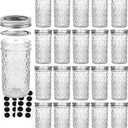 VERONES Mason Jars 12 OZ, Canning Jars Jelly Jars With Regular Lids, Ideal for Jam, Honey, Wedding Favors, Shower Favors, 20 PACK