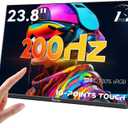 Prechen 23.8" 200hz Portable Touchscreen Monitor 99% sRGB VA FHD 1080P, VESA, Built-in Speaker, w/ 90°Adjustable Stand USB-C HDMI External Second Touch Screen Display for Laptop/ PC/ Phone