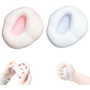 2 Pcs Squishy Toys Stress Balls, Sand Stress Ball, Moldable Squeeze Balls for Anxiety Relief, Soft Sensory Toys for Adults, Portable Stress Relief Toy for Office, School, Travel (Pink+Blue)