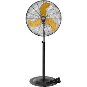 20-Inch High Velocity Pedestal Fan, 5000 CFM Heavy Duty Oscillating Metal Standing Fan with Rolling Casters, 3-Speed Commercial Industrial Fan for Warehouse, Garage & Patio (UL Listed)