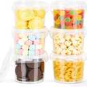 ASEVAT 6PACK, Plastic Storage Containers With Lids Kitchen, Food Storage Containers, Microwave Safe Bowls With Lids, Freezer Safe Containers, Slime, Soup (16 oz) (Clear)