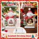 Snowman Christmas Decorations Classic Resin Snowman Figurines with LED Lights, Ideal Indoor Decorations for Home That Can be Used for Christmas Table Decor