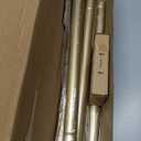 KAMANINA Curtain Rods for Windows 48 to 84(4-7 Feet), 1 Inch Luxury Gold Decorative Curtain Rod, Splicing Adjustable Single Drapery Rods with Crystal Netted Texture Ends, 32-86"