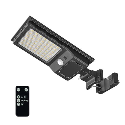 Cozeet Outdoor Solar Wall LED Street Lights, 6500K Solar Outside Dusk to Dawn, IP65 Waterproof Lights Solar Powered with Motion Sensor and Remote Control for Wall Porch Barn Patio Garage M-1 Pack