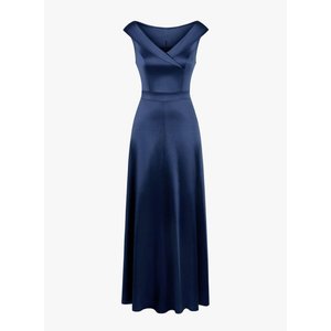 Haisora Women's Vintage 50s Retro Sleeveless Midi V Neck Cocktail Party Swing Dress Blue, Large
