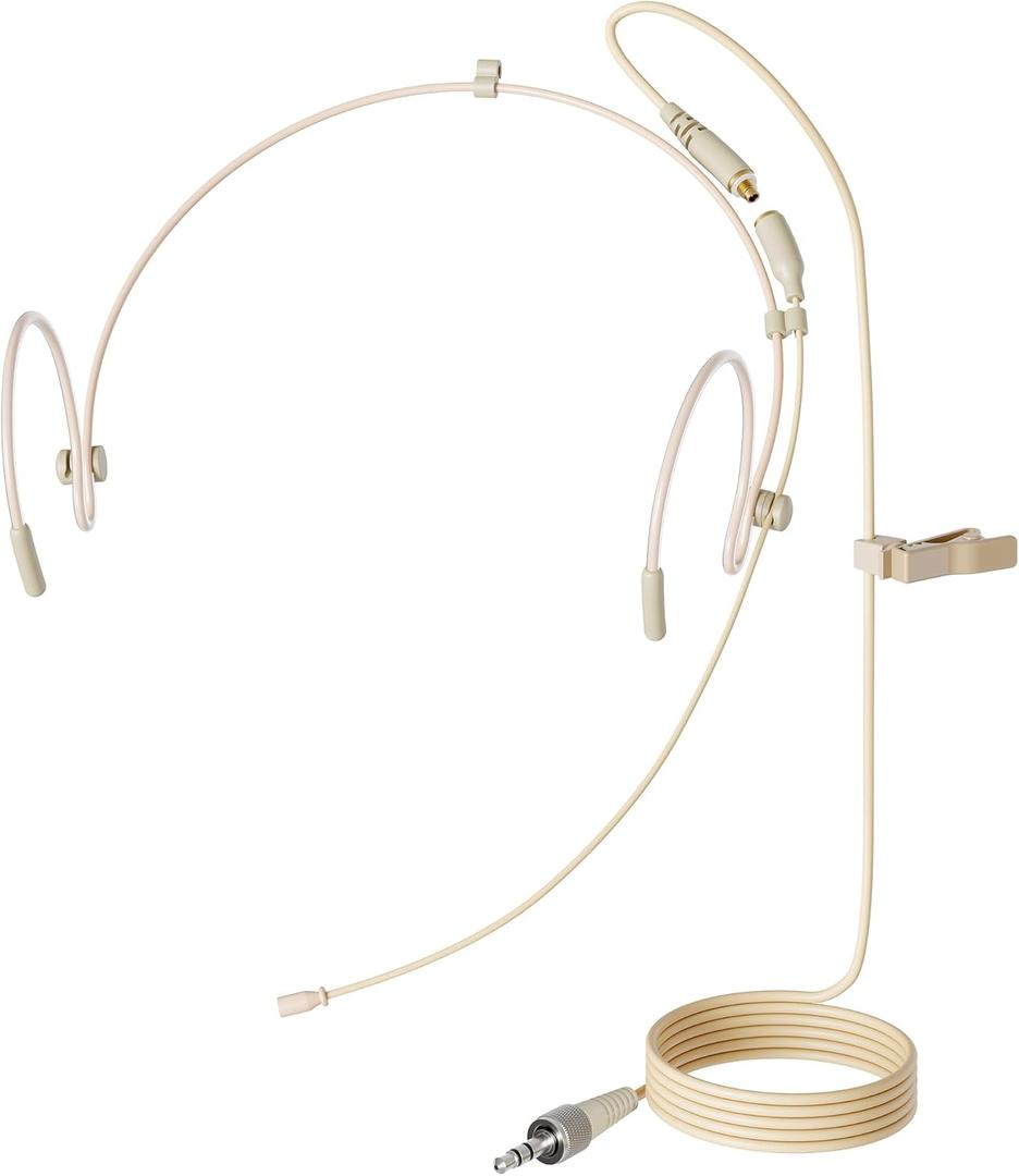 J K Professional Headset/Headworn Microphone MIC-J 071S Compatible with Sennheiser Wireless System - Omnidirectional Mic - Super Lightweight & Creative Design & Smallest Cartridge