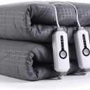 SUNNY HEAT Electric Mattress Pad King Size 78''x80'', 4 Heating Levels & 10 Hour Auto Shut Off, Elastic Deep Pocket, Warm and Soft Comfort Fabric, Machine Washable, Grey