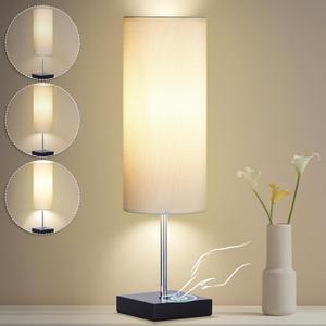 AVV Cordless Table Lamp, 5000mAh Battery Operated Lamp for Night Stand, 3 Modes Battery Powered Wireless Table Lamp, Touch Control Rechargeable Lamp for Bedroom, Living Room, 18 Inch White