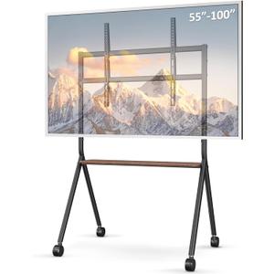 Smart Board Stand for 55-100 Inch Interactive Whiteboard, Holds Up to 265lbs, Height Adjustable Interactive Whiteboard Stand with Lockable Wheels for Office/Classroom/Home
