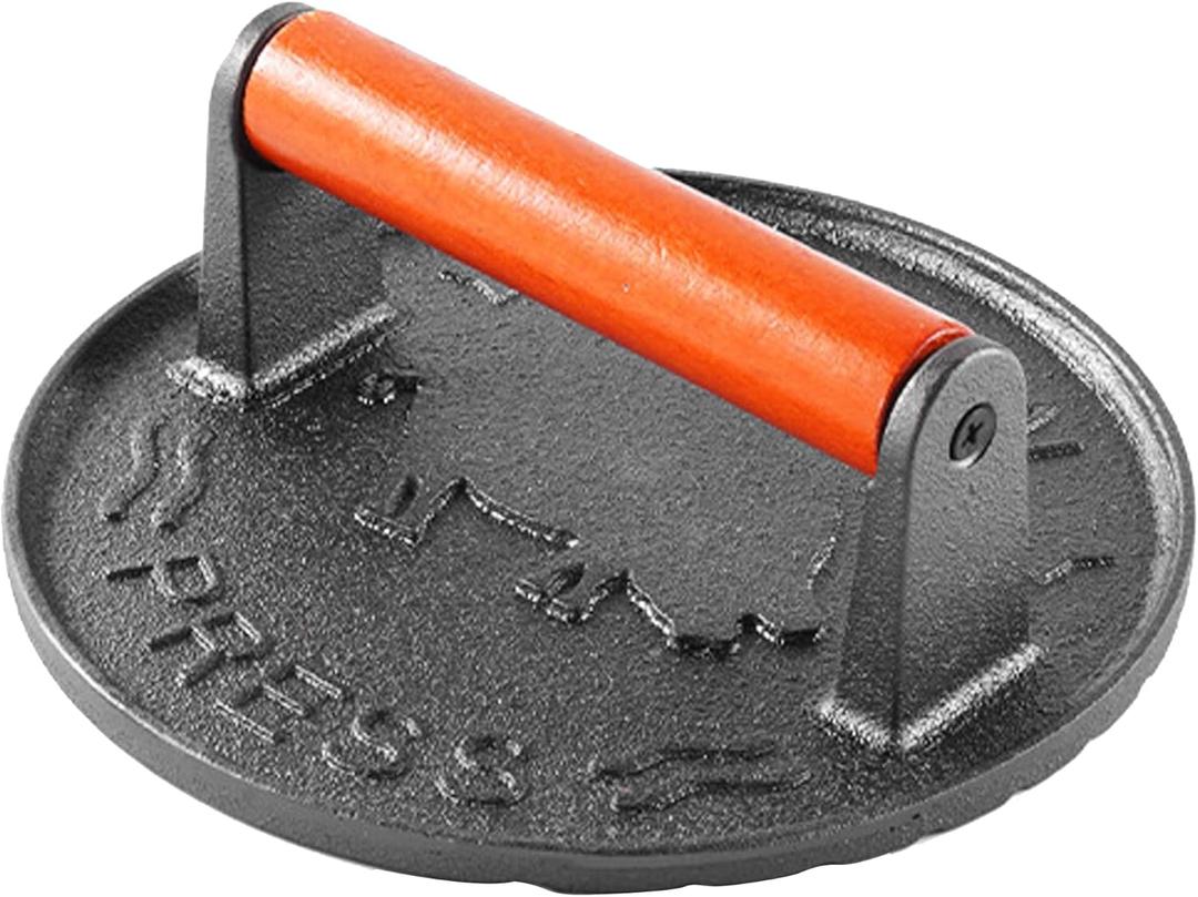 Burger Press with Professional Heavy Duty Cast Iron for Blackstone Griddle Grill,Smashburger, Bacon, Ground Beef Meat, Steak, Sausage, Sandwich Cooking, 7.2 inch Round