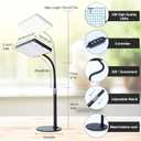 Tabletop Grow Lights for Indoor Plants 25 Watt, Bright Natural Sunlight Full Spectrum Plant Growing Lamps for Houseplants & Bonsai, 4/8/12/16/20H Timer Plant Light Auto On/Off Everyday