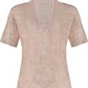 Women's Open Front Bolero Shrug Lightweight Knit Hollow Out Cropped Cardigan (M)