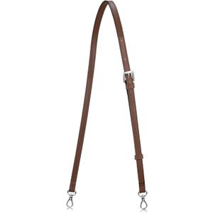 Allzedream Leather Purse Strap Replacement Crossbody Handbag Long Adjustable (Dark Brown, Silver Hardware)