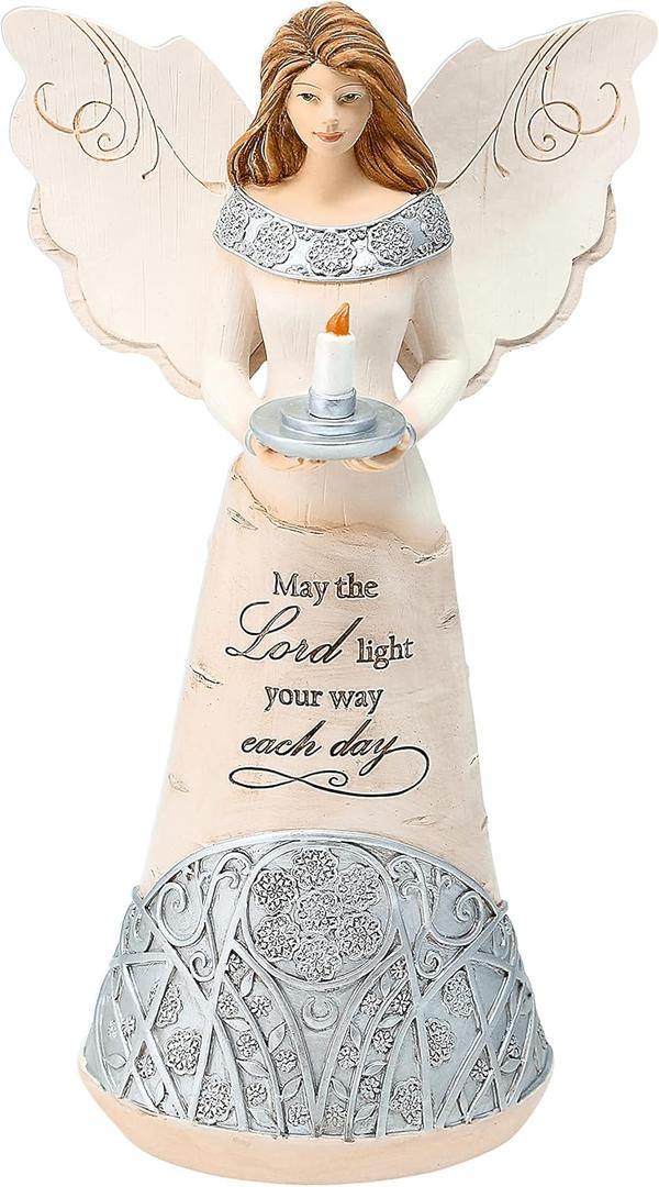 Pavilion Gift Company - Light - 9" Angel Holding a Candle