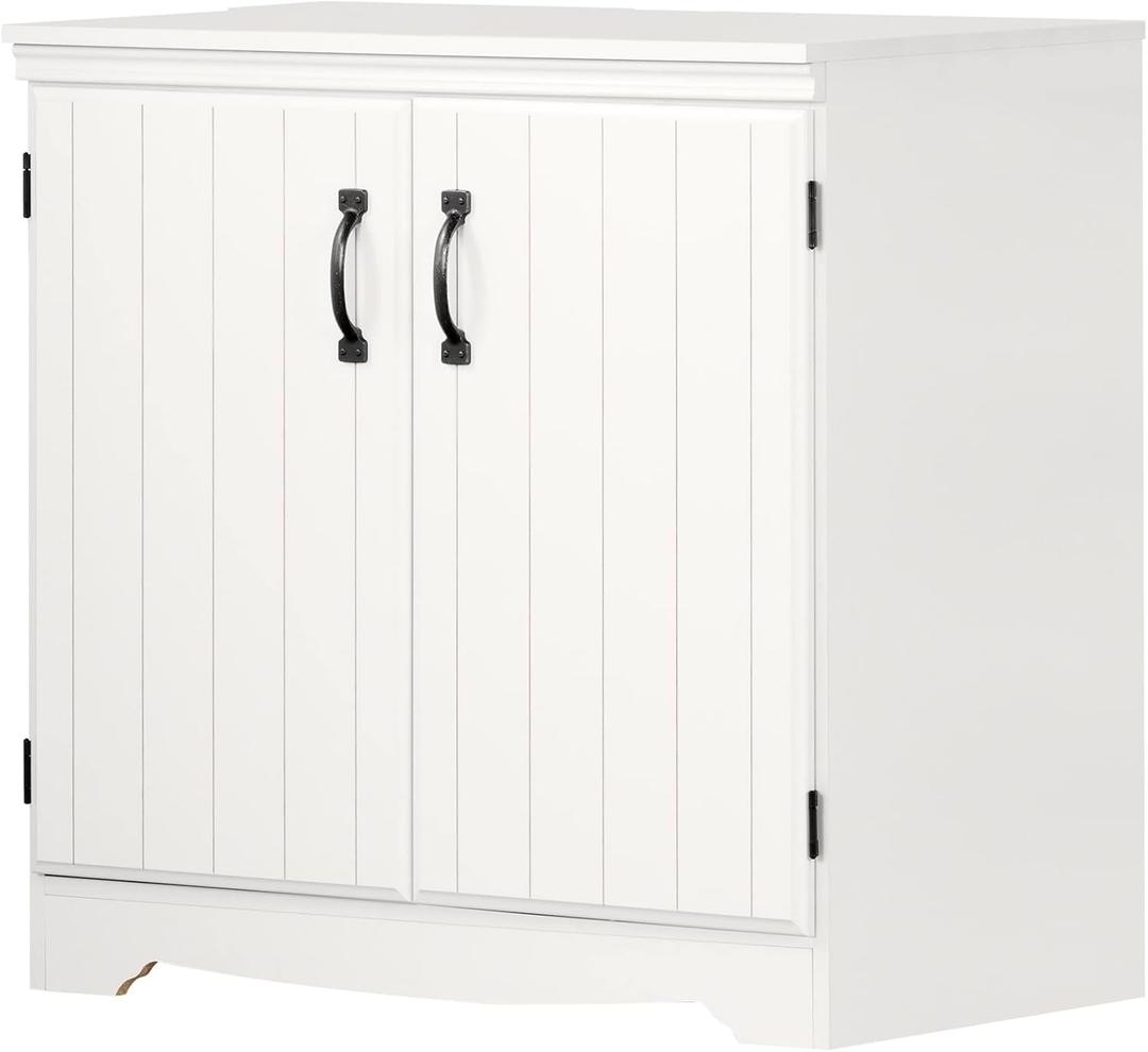 South Shore Farnel 2-Door Storage Cabinet-Pure White, Tall with 4