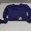 Abardsion Women's Sexy Long Sleeve Crop Tops 2025 - Basic Crew Neck Slim Fitted Fall Cropped Shirts (Large, Navy Blue)