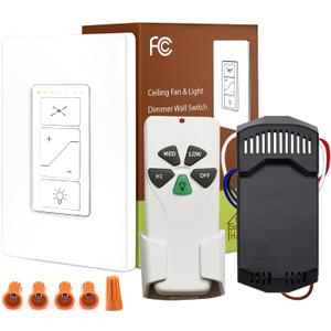 Ceiling Fan Remote Control Kit, Universal Ceiling Fan Remote Control Kit, Fan Remote Control Kit, Ceiling Fan Wall Switch UC9050T UC 9050T, Compatible with Hunter Hampton Bay Harbor Breeze