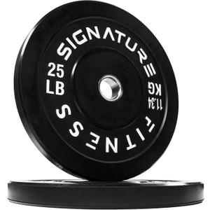Fitvids 2" Olympic Bumper Plate Weight Plates with Steel Hub, 25LB, Pair
