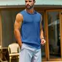 Cotrasen Mens Casual Tank Tops Ribbed Knit Sleeveless Shirt Lightweight Tee Summer Muscle T-Shirts M