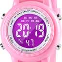 3D Cartoon Waterproof Kids Watches with Alarm - Best Toys Gifts for Girls Age 3-10 (Pink)