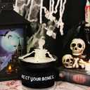 Halloween Decorations Indoor, Halloween Skeleton Candle, Skull Candles Gothic Decoration for Home Bar Indoor Room Tables, Farmhouse Decoration Spooky Gifts for Women