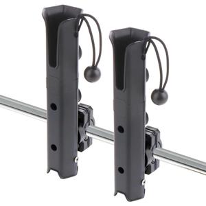 2 Pcs Adjustable Fishing Rod Holder, Spinning Plastic, Pole inserter for Boat Kayak Fishing, Black