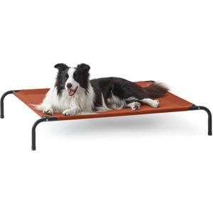 Love's cabin Elevated Cooling Dog Bed for Large Dogs, Portable Indoor & Outdoor Raised Pet Dog Cat Cot, Durable Summer Frame with Breathable Mesh, Terracotta, 48 inches