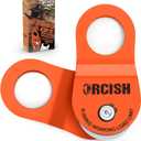 ORCISH 10 Ton Snatch Block, 22,000 LBS Capacity Block and Tackle Pulley System, Work with 0-3/4 Rope, Winch Hook Accessories, Heavy Duty Offroad Recovery Accessory for Truck, Tractor, ATV & UTV (Orange)