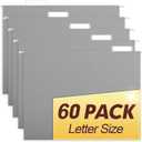 HERKKA Hanging File Folders, 60 Pack Reinforced Letter Size Hanging Folders, Designed for Bulky Files, Filing Cabinet, 1/5-Cut Adjustable Tabs (Gray)