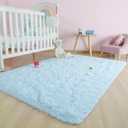 Kelarea Super Soft Shaggy Rug Fluffy Bedroom Carpets, 3x5 Feet Baby Blue, Modern Indoor Fuzzy Plush Area Rugs for Living Room Dorm Home Decorative Kids Girls Children's Floor Rugs