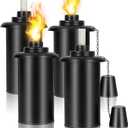 16 oz Torch Replacement Canister (4 Pack) - Outdoor Citronella Fuel Refill for Bamboo Torches with Wicks & Covers, Long-Lasting, Perfect for Patio, Luau Party, Garden Decor