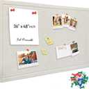Large Bulletin Board - Foldable 36x48 Inches Cork Board Alternative with 20 Push Pins, 3' x 4' Self-Adhesive Felt Bulletin Board for Wall, Home Office Classroom Decor