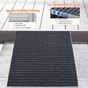 Threshold Ramp for Wheelchairs, 3.4-7.1" Rise and 36"36" Platform Aluminum Wheelchair Ramp, Door Threshold Ramps with a Non-Slip Thick Door Mat