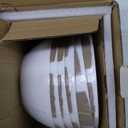 27 OZ Max Cereal Soup Bowl Set of 6, Opal Glass 7.2 inch White Geometric Faceted Bowls for Ramen, Noodle, Salad, Fruit, Dishwasher and Microwave Safe