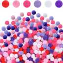 600 Piece Valentines Fluffy Pom Balls Mini Craft Pompoms for Valentine's Day DIY Craft Party Decorations (Multicolor)