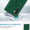 ZZXX for Samsung Galaxy A26 Wallet Case with [RFID Blocking] Card Slot Stand Strong Magnetic Leather Flip Fold Protective Phone Case for Samsung Galaxy A26 Case Wallet(Green-6.7 inch)